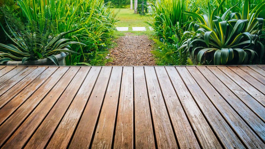 front wooden deck